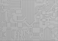 Light gray illustration of circuit board / CPU close up as concept for digitization Royalty Free Stock Photo