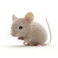 Adorable Light Brown Mouse Posing on White Background Royalty Free Stock Photo