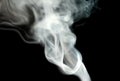 Light gray smoke on a black background. Royalty Free Stock Photo