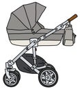 The light gray stroller