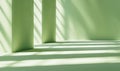 A light green background with light and shadow effects, creating an empty space for product display Royalty Free Stock Photo