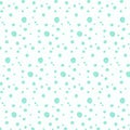 Light green and blue hand drawn chaotic soap bubbles pattern on light turquoise background. Royalty Free Stock Photo