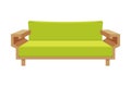Light Green Comfortable Sofa, Cozy Domestic or Office Furniture, Modern Interior Design Flat Vector Illustration on