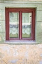 Light green decorative window in Romania