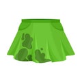 Light green dirty skirt. Vector illustration on a white background.