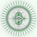 Light green fractal clockwork Royalty Free Stock Photo