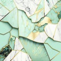 Light green malachite marble mosaic. 3d abstract marbled background, malachite brocken stone texture, granite, jasper. Ornamental Royalty Free Stock Photo