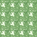 Light green monstera leaves on white background. Botanic seamless pattern