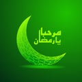 Light green ramadan kareem greeting card design