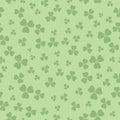 Light green seamless pattern for patricks day - vector background with shamrock Royalty Free Stock Photo