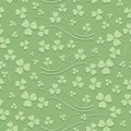 Light green seamless pattern for saint patrick day - vector background with trefoil Royalty Free Stock Photo