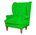 Light green textile chair isolated