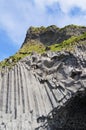 Light grey basalt columns near Reynisdrangar beach, Iceand