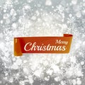 Light grey blur christmas background with red label Royalty Free Stock Photo