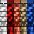 Light Grey Dark Red Burnt Orange Beige and Royal Blue solid color with Metallic Gradient Color Bundle. Perfect for Gradient Royalty Free Stock Photo