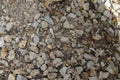 Light grey gravel (Pebble) floor texture, top view, Pebbles back Royalty Free Stock Photo