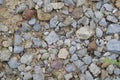 Light grey gravel (Pebble) floor texture, top view, Pebbles back Royalty Free Stock Photo