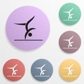 Light gymnastics badge color set icon. Simple glyph, flat vector of sport icons for ui and ux, website or mobile application Royalty Free Stock Photo