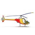 Light Helicopter Front View On White Background 3D Illustration Isolated Royalty Free Stock Photo