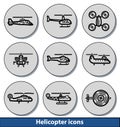 Light helicopter icons Royalty Free Stock Photo
