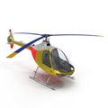 Light Helicopter On White Background 3D Illustration Royalty Free Stock Photo