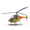 Light Helicopter On White Background 3D Illustration Isolated