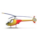 Light Helicopter On White Background 3D Illustration Isolated