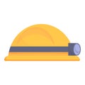 Light helmet icon cartoon vector. Mining industry