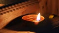 Diya, lamp lightning in house on diwali festival in India Royalty Free Stock Photo