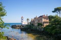 Light House and Casa de Santa Maria in Cascais, Portugal Royalty Free Stock Photo