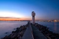 Light house on Istanbul bosphorus at sunset Royalty Free Stock Photo