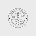 light house line art logo vector illustration graphic design