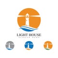 Light House Logo Template vector Royalty Free Stock Photo