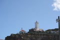 Light house on the rocks at Mossel bay,South Africa. Royalty Free Stock Photo