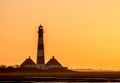 Light House Westerhever at afternoon,against a sunset Royalty Free Stock Photo