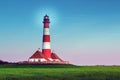 Light House Westerhever at afternoon Royalty Free Stock Photo
