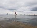 Light houses on great lake Michigan Royalty Free Stock Photo