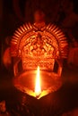 A light of indian treditional religious brass holy lamp Royalty Free Stock Photo