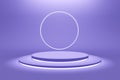 light indirect stage podium stand product display light purple led shine style minimal advertisement commercial circle round steps