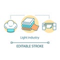 Light industry concept icon. Processing and manufacturing idea thin line illustration. Industrial sector. Secondary