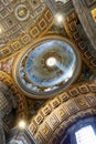 Light inside St. Peter`s Basilica, Vatican City, Rome, Italy Royalty Free Stock Photo