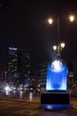 Light installation homaging old french pocket flashlights at Porte de Namur as part of Bright Brussels Winter