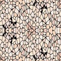 Light kaleidoscope seamless texture with many ornaments, light orange and white