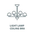 Light lamp, ceiling bra vector line icon, linear concept, outline sign, symbol Royalty Free Stock Photo