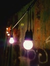 Vintage shot: hanging bulbs