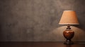 Creative Lamp With Brown Shade On Spacious Taupe Background