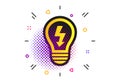 Light lamp sign icon. Bulb with lightning symbol. Vector Royalty Free Stock Photo