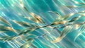 Animated background with thin leaves in turquoise shades