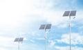 Light Led Lamp Post Energy Mini Photovoltaic Solar Cell Street Pole, Modern Engineering Efficiency Fixture Lantern Power Outside Royalty Free Stock Photo