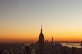 Light of life at sunset from new york city Royalty Free Stock Photo